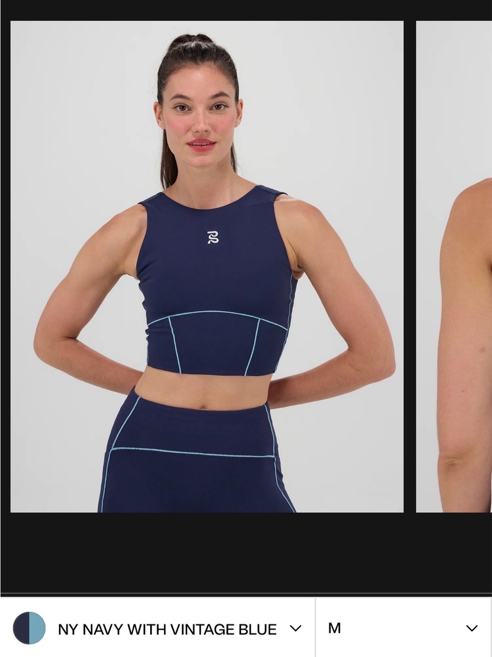 Bandit STAMINA™ POP STITCH VOLTA™ CROP - NY NAVY / VINTAGE BLUE